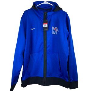 NWT Nike Men’s Sz L Memphis University Tigers Full Zip Hooded Track Jacket Blue